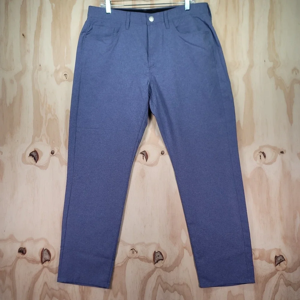 Bonobos Mens Blue Heathered Performance Tech Chinos Five Pocket Golf Pants 35